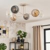 Ripoll ceiling light, globe light sand-coloured, 6-light sources