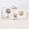 Ripoll ceiling light, globe light sand-coloured, 6-light sources