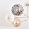 Ripoll ceiling light, globe light sand-coloured, 6-light sources