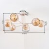 Ripoll ceiling light, globe light sand-coloured, 6-light sources