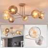 Ripoll ceiling light, globe light sand-coloured, 6-light sources