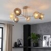 Ripoll ceiling light, globe light sand-coloured, 6-light sources