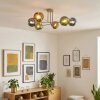 Ripoll ceiling light, globe light sand-coloured, 6-light sources