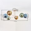 Ripoll ceiling light, globe light sand-coloured, 6-light sources