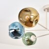 Ripoll ceiling light, globe light sand-coloured, 6-light sources