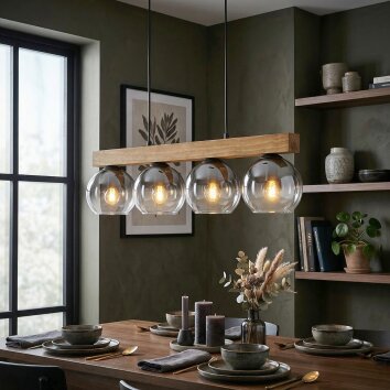 Koyoto hanging light, globe light, pendant light Ecru, black, 4-light sources