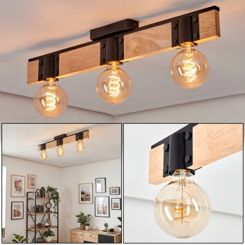 Lemou ceiling light Ecru, black, 3-light sources