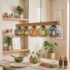 Koyoto hanging light, globe light, pendant light Ecru, black, 5-light sources