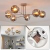 Ripoll ceiling light, globe light sand-coloured, 6-light sources