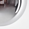 Rafon ceiling light, globe light Wood like finish, black, 3-light sources