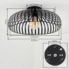 Guayo ceiling light black, 1-light source