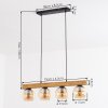 Koyoto hanging light, globe light, pendant light Ecru, black, 4-light sources