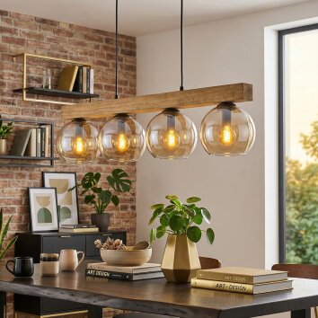 Koyoto hanging light, globe light, pendant light Ecru, black, 4-light sources