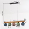 Koyoto hanging light, globe light, pendant light Ecru, black, 5-light sources