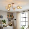 Ripoll ceiling light, globe light sand-coloured, 6-light sources