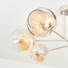 Ripoll ceiling light, globe light sand-coloured, 6-light sources