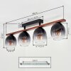 Chauplane ceiling light dark brown, Ecru, black, 4-light sources