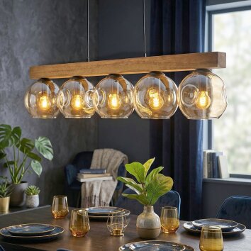 Ripoll hanging light, globe light, pendant light Ecru, black, 5-light sources