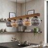 Ripoll hanging light, globe light, pendant light Ecru, black, 5-light sources