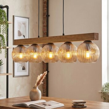 Ripoll hanging light, globe light, pendant light Ecru, black, 5-light sources