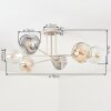 Ripoll ceiling light, globe light sand-coloured, 6-light sources