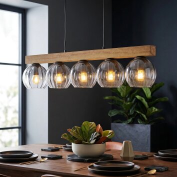 Koyoto hanging light, globe light, pendant light Ecru, black, 5-light sources