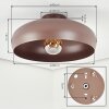 Guayo ceiling light Mocha, 1-light source
