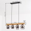 Ripoll hanging light, globe light, pendant light Ecru, black, 4-light sources