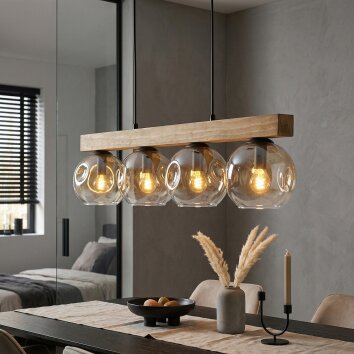 Ripoll hanging light, globe light, pendant light Ecru, black, 4-light sources