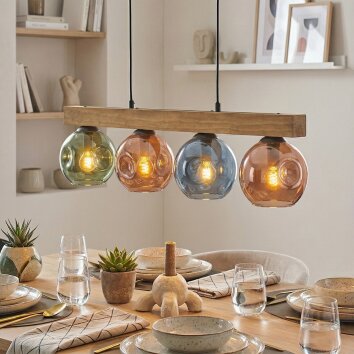 Ripoll hanging light, globe light, pendant light Ecru, black, 4-light sources