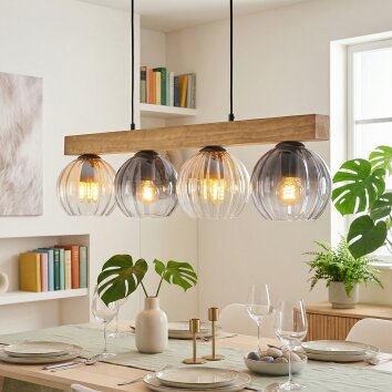 Koyoto hanging light, globe light, pendant light Ecru, black, 4-light sources