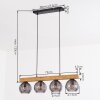 Koyoto hanging light, globe light, pendant light Ecru, black, 4-light sources