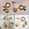 Koyoto ceiling light, globe light 78 cm sand-coloured, 6-light sources