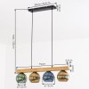 Koyoto hanging light, globe light, pendant light Ecru, black, 4-light sources