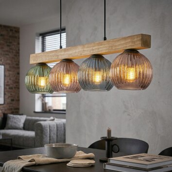 Koyoto hanging light, globe light, pendant light Ecru, black, 4-light sources