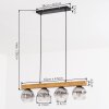 Ripoll hanging light, globe light, pendant light Ecru, black, 4-light sources