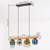 Ripoll hanging light, globe light, pendant light Ecru, black, 4-light sources