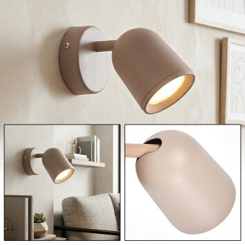 Lemak wall light, wall spotlight LED sand-coloured, 1-light source