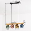 Ripoll hanging light, globe light, pendant light Ecru, black, 4-light sources