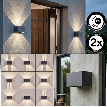Tamarin outdoor wall light, Up & Down Light, wall light LED anthracite, 1-light source
