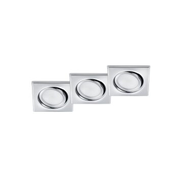 Trio recessed light LED chrome, 3-light sources