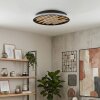 Velani LED ceiling light with wood slats, round flush ceiling lamp Ø 41 cm