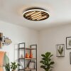 Velani LED ceiling light with wood slats, round flush ceiling lamp Ø 41 cm