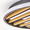 Velani LED ceiling light with wood slats, round flush ceiling lamp Ø 41 cm