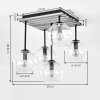 Koyoto ceiling light with 5 clear glass globe shades and wooden slatted canopy