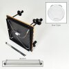 Koyoto ceiling light with 5 clear glass globe shades and wooden slatted canopy