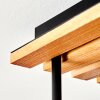 Koyoto ceiling light with 5 clear glass globe shades and wooden slatted canopy