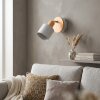 Olaris adjustable reading wall light with wooden mount and cream metal shade
