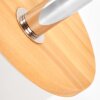 Olaris adjustable reading wall light with wooden mount and cream metal shade