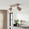 LED Lemak ceiling spotlight, 2-light sand taupe spot bar with rotatable heads